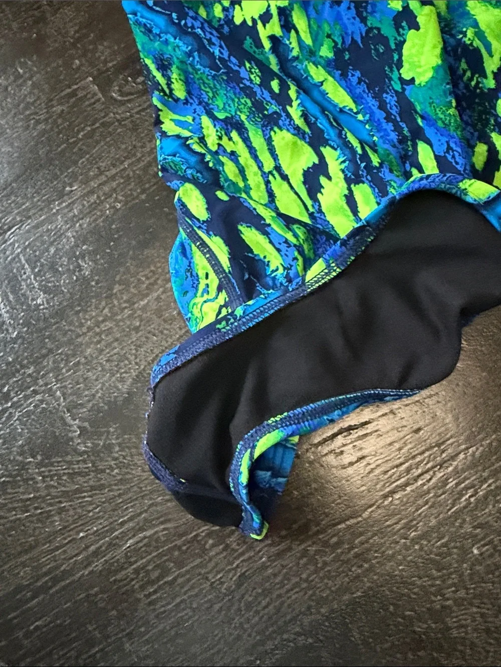 TYR Kids Blue and Neon Green One-Piece Swimsuit